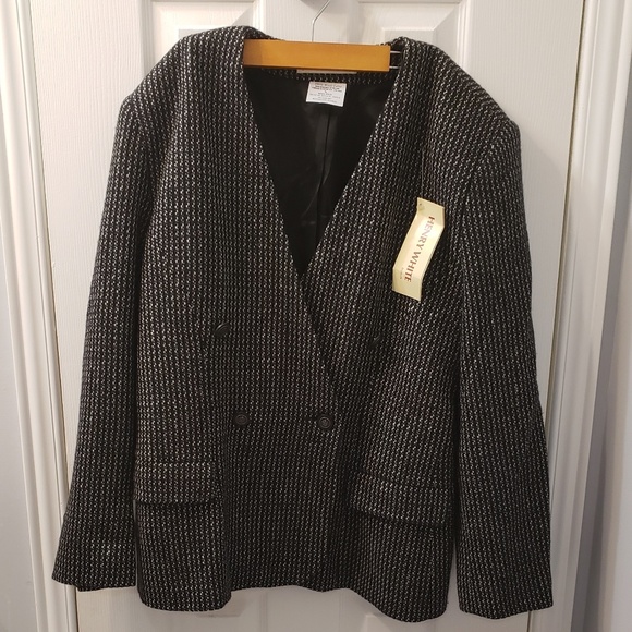 Vintage Jackets & Blazers - VINTAGE HENRY WHITE DUBLIN 100% Wool Blazer